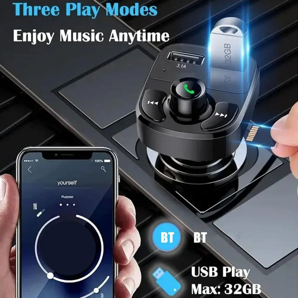 Car Charger Bluetooth FM Transmitter Hands Free MP3 Adapter