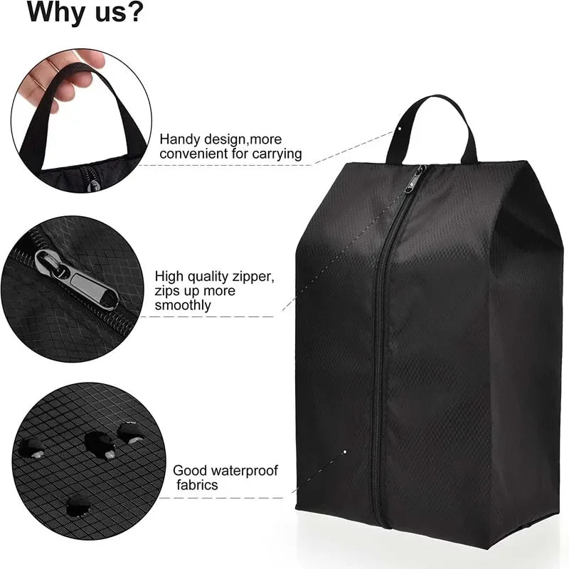 Dustproof Waterproof Travel Shoe Storage Bag Nylon Zipper Organizer