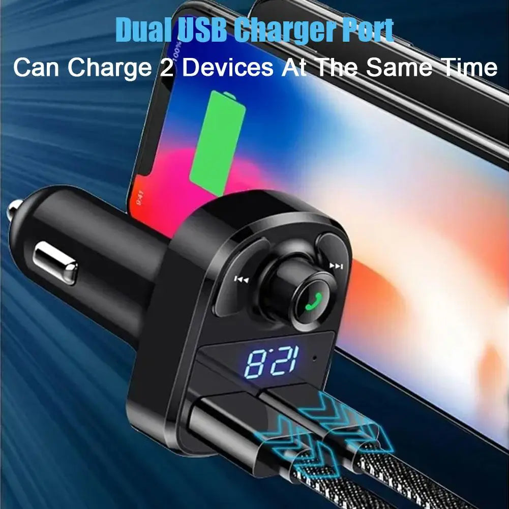 Car Charger Bluetooth FM Transmitter Hands Free MP3 Adapter