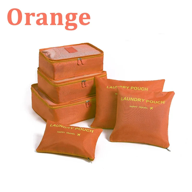 6pcs Travel Storage Bags Set Packing Cubes Luggage Organizer