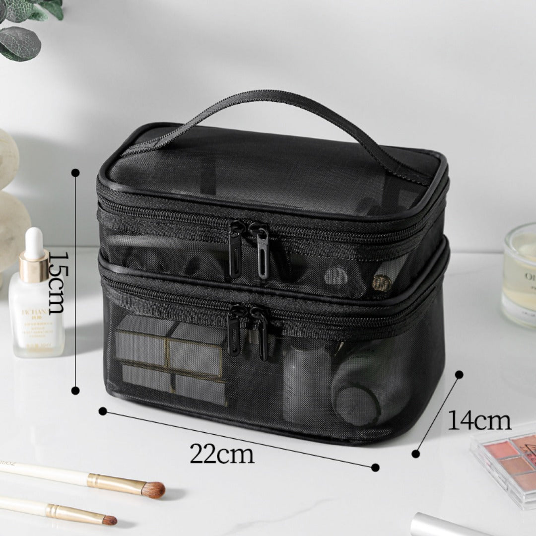 Lightweight Large Capacity Three Layer Travel Cosmetic Toiletry Storage Bag