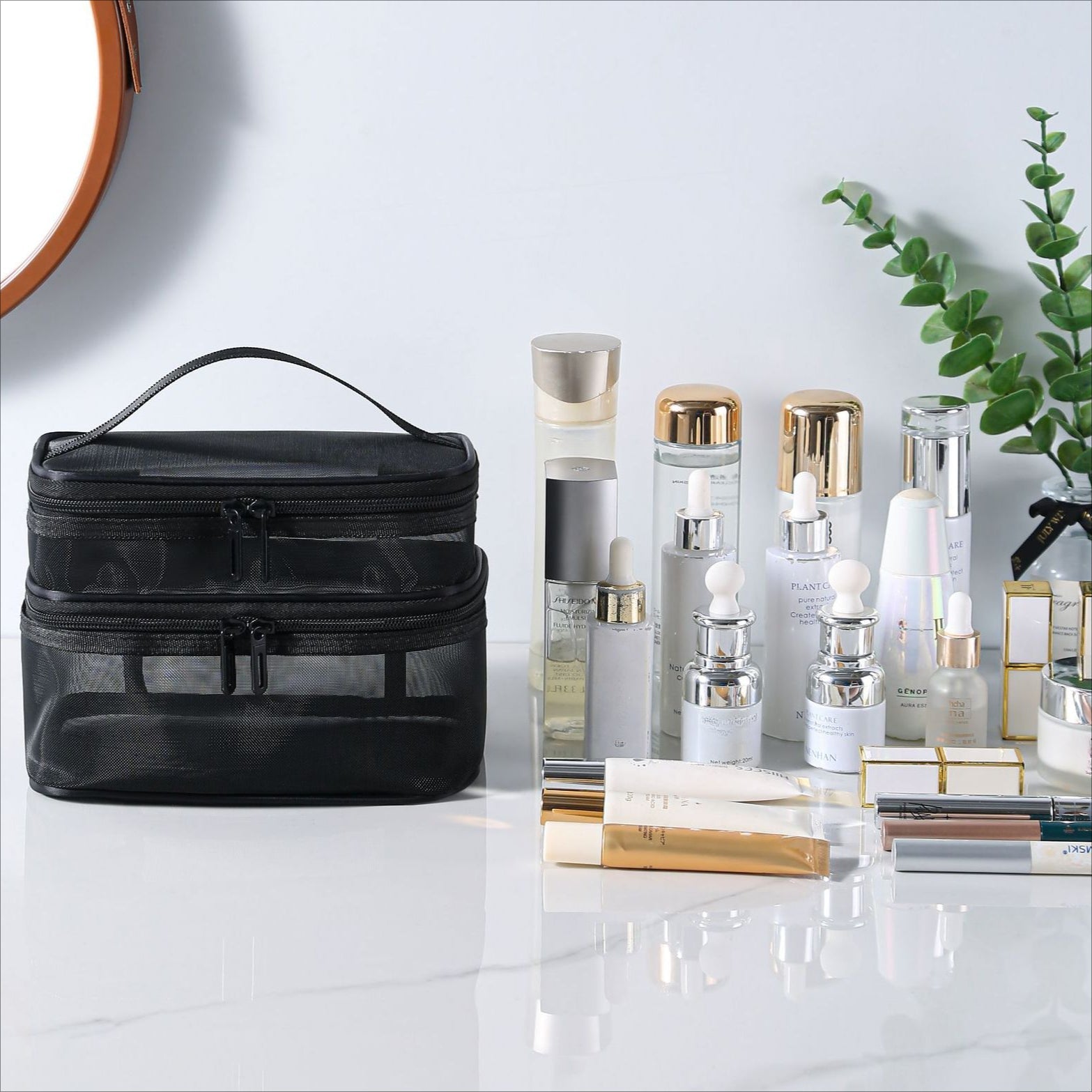 Lightweight Large Capacity Three Layer Travel Cosmetic Toiletry Storage Bag