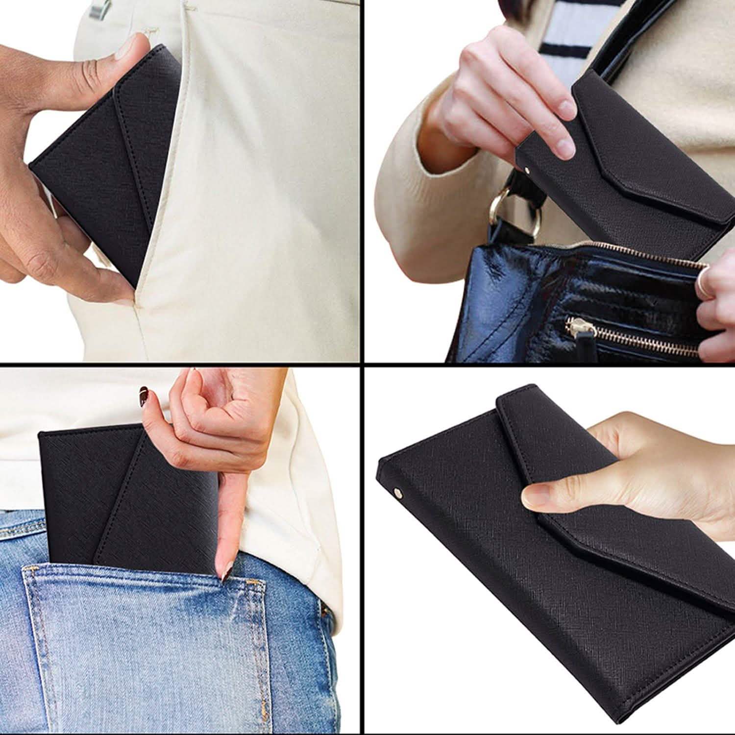Blocking Travel Passport Organizer Wallet With Vaccination Card Slot