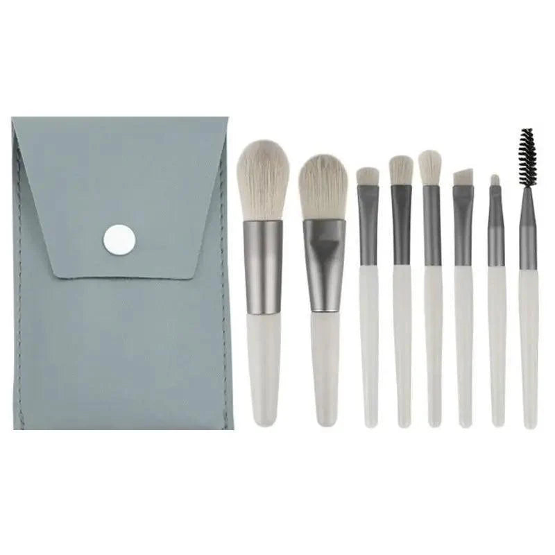 Luxury 8 Piece Mini Travel Makeup Brush Set Portable