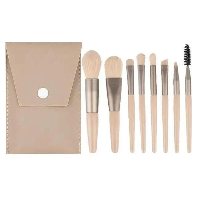Luxury 8 Piece Mini Travel Makeup Brush Set Portable
