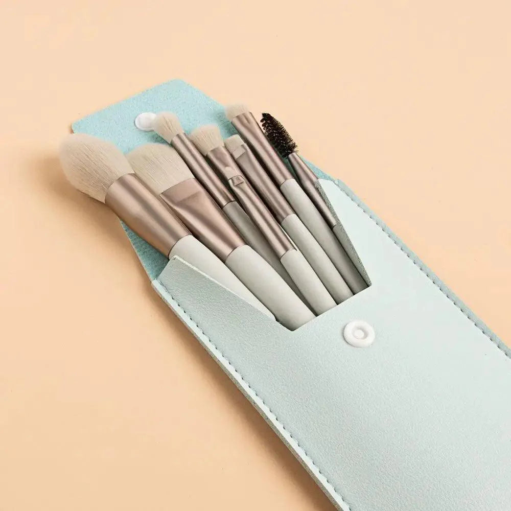 Luxury 8 Piece Mini Travel Makeup Brush Set Portable