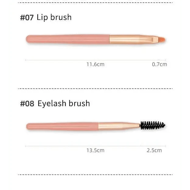 Luxury 8 Piece Mini Travel Makeup Brush Set Portable