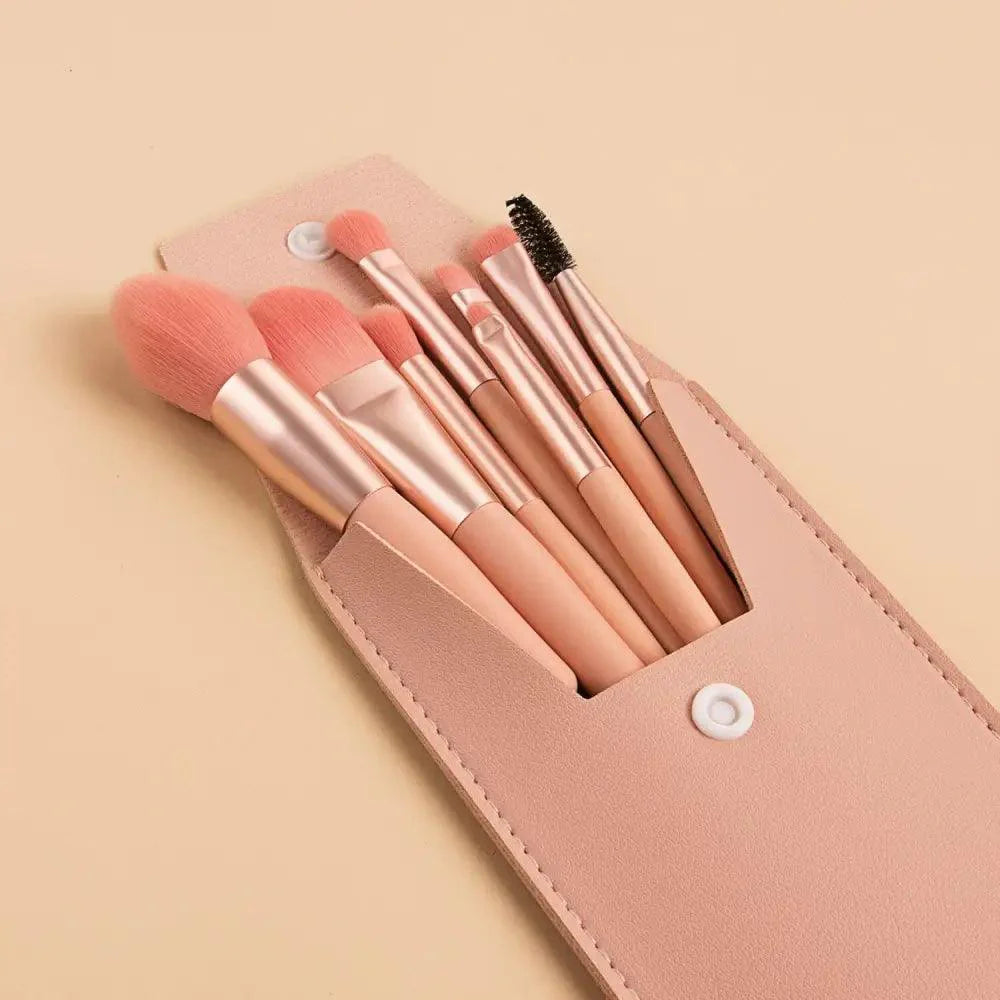 Luxury 8 Piece Mini Travel Makeup Brush Set Portable