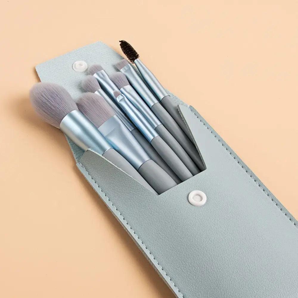 Luxury 8 Piece Mini Travel Makeup Brush Set Portable