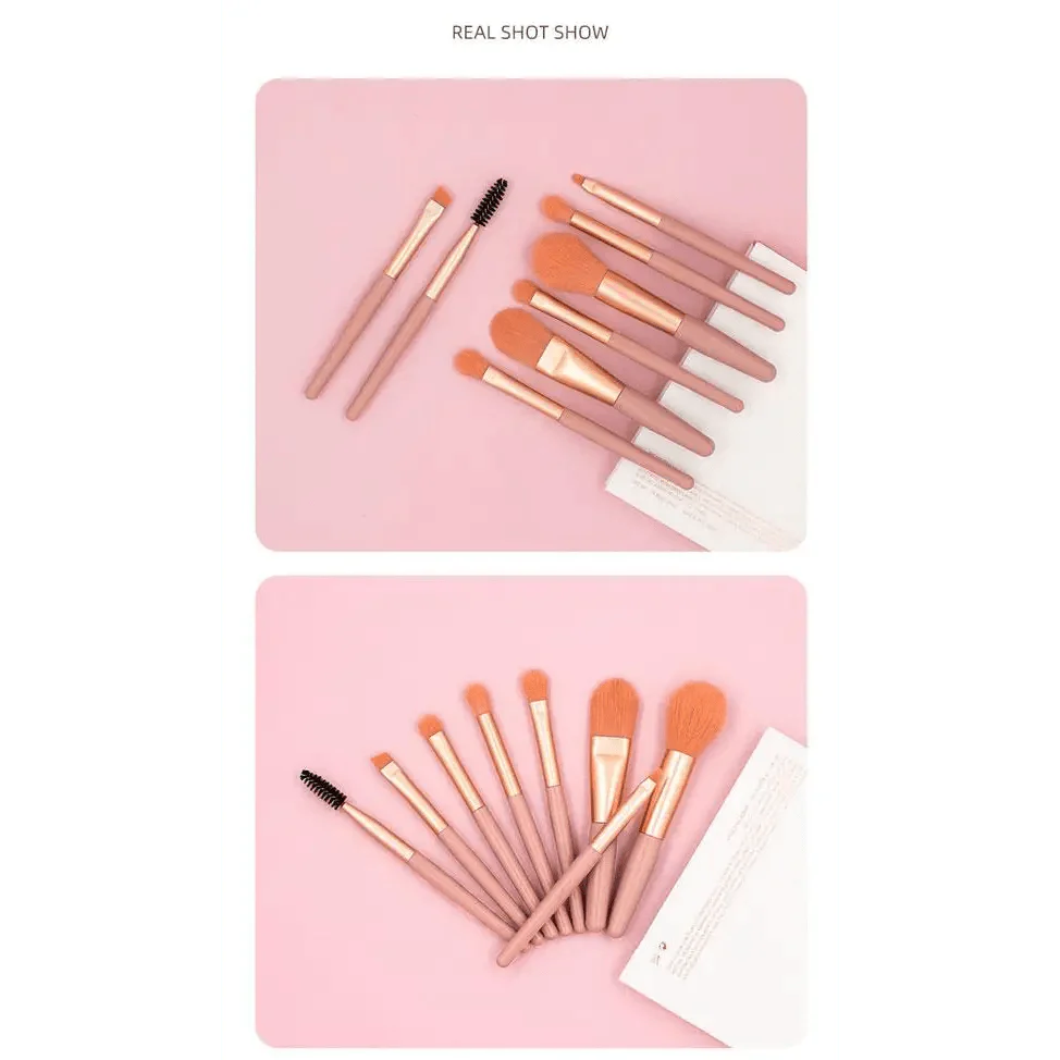 Luxury 8 Piece Mini Travel Makeup Brush Set Portable