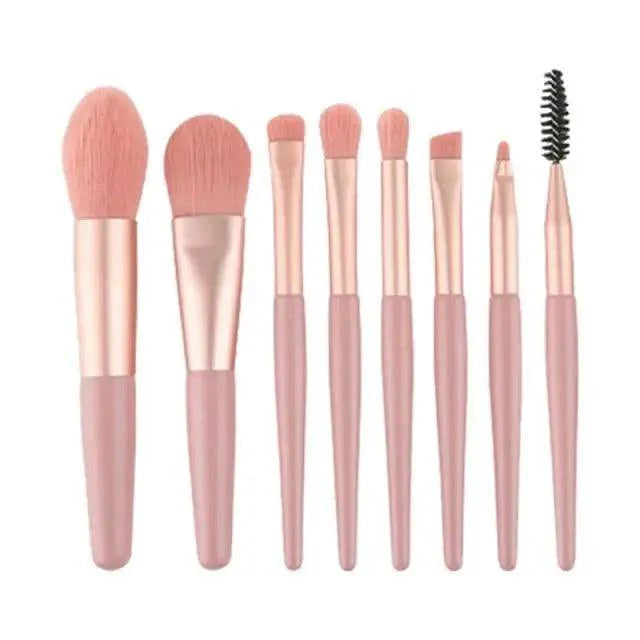 Luxury 8 Piece Mini Travel Makeup Brush Set Portable