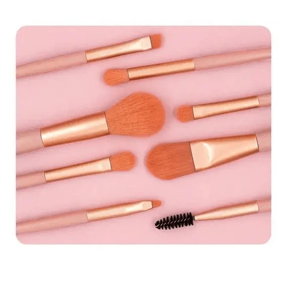 Luxury 8 Piece Mini Travel Makeup Brush Set Portable