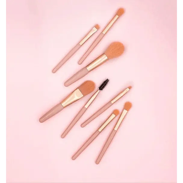 Luxury 8 Piece Mini Travel Makeup Brush Set Portable