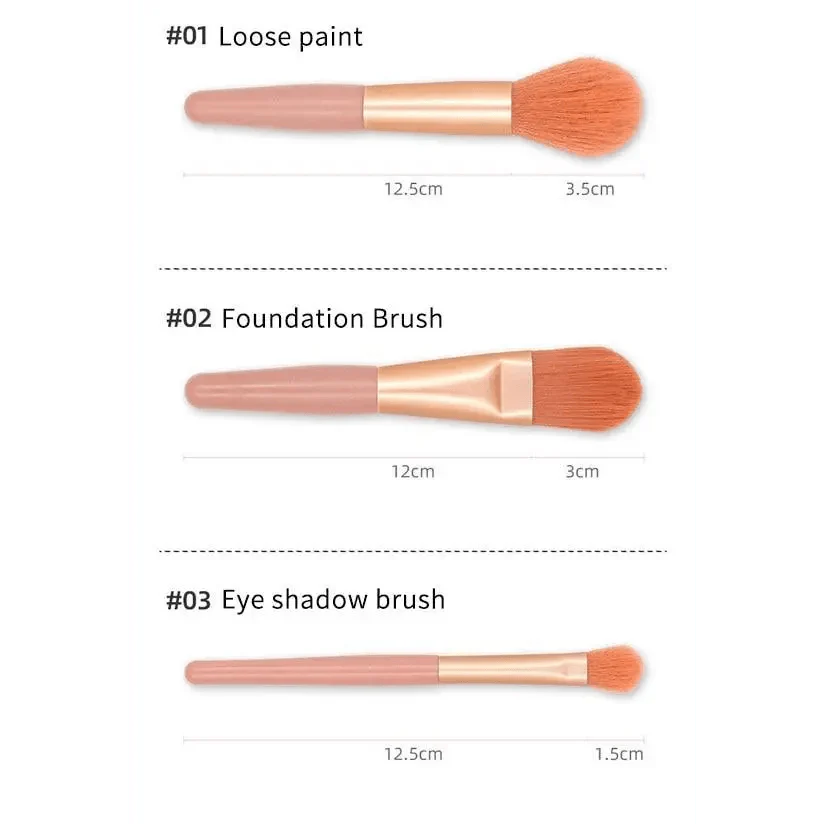 Luxury 8 Piece Mini Travel Makeup Brush Set Portable